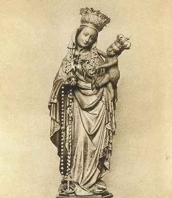 This is the statue of Our Lady, Star of the Sea in the Basilica of Our Lady (Maastricht), the most important Marian shrine of the Netherlands.