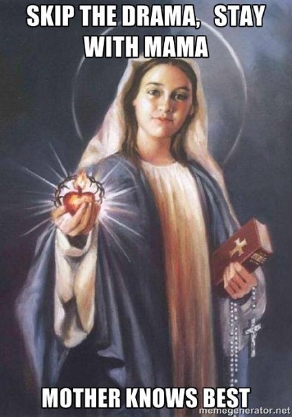 The Blessed Virgin Mary is the spiritual mother of all who leads everyone to Jesus Christ.