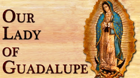 This image of the Blessed Virgin Mary, under the title of Our Lady of Guadalupe, is what she looked like when she appeared to Saint Juan Diego in Mexico in 1531.