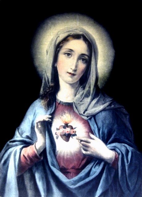 This is a vintage illustration of the Immaculate Heart of Mary.