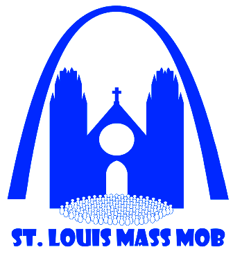 This is the logo for the Mass Mob Movement in the Archdiocese of Saint Louis to promote Mass attendance at old, historic churches.
