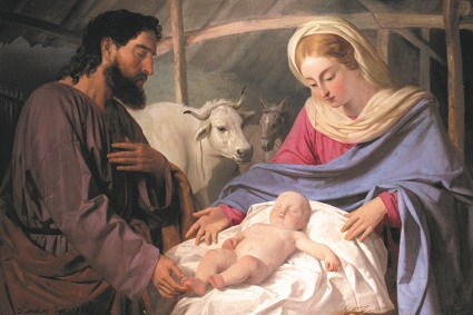 Artist Angelo Recchia painted the image of the Holy Family in 1854, which is now in public domain.