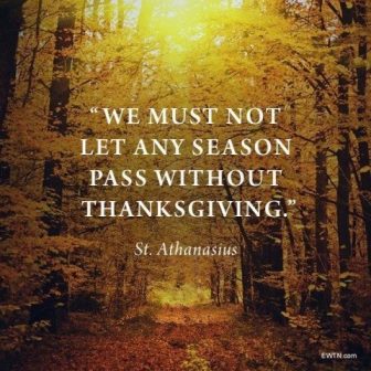 In the beautiful change of seasons, Saint Athanasius reminds us that we must not let any season pass without thanksgiving to God.