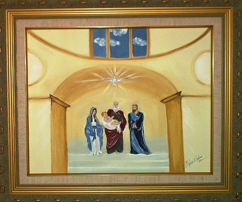Holy Family Station 4: Mary and Joseph present the Child Jesus in the Temple.