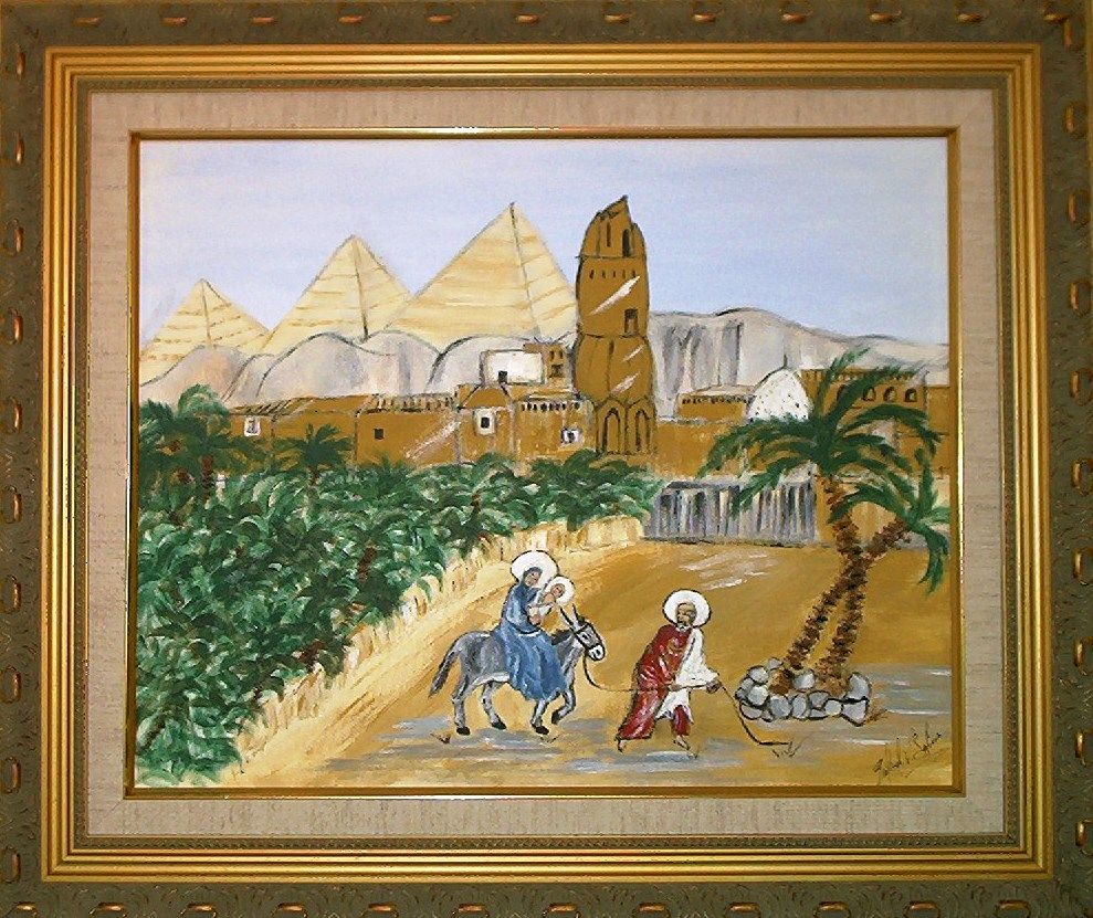 Holy Family Station 5: Joseph takes Mary and Jesus and flees into Egypt.