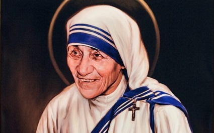 Mother Teresa of Calcutta is a Roman Catholic saint for her life of service to the poor.