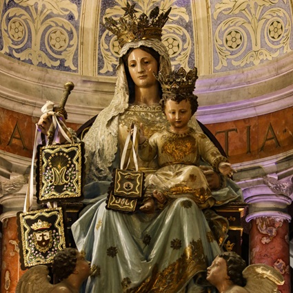 The Blessed Virgin Mary gave the Brown Scapular to Saint Simon Stock and entrusted the devotion to him on July 16, 1251.