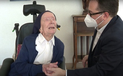 Sister Andre Randon is the oldest nun in the world, turning 118 on February 11, 2022.