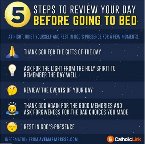 Five steps to review your day before going to bed.