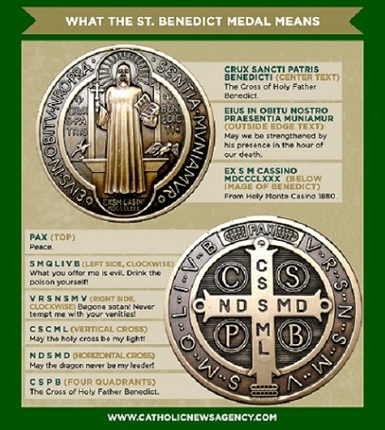 The popular Saint Benedict Medal has exorcism prayers written in Latin abbreviations.