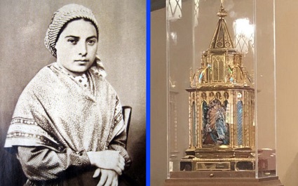 At Lourdes, France, in 1858, the Blessed Virgin Mary appeared to little Bernadette Soubirous.