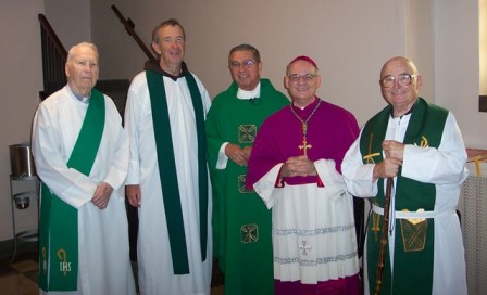 Very Rev. Philip Sosa, M.S.F. (middle) celebrated his 50th anniversary of ordination as a Priest of Jesus Christ at Saint Wenceslaus Church in Saint Louis, Missouri in August 2018.