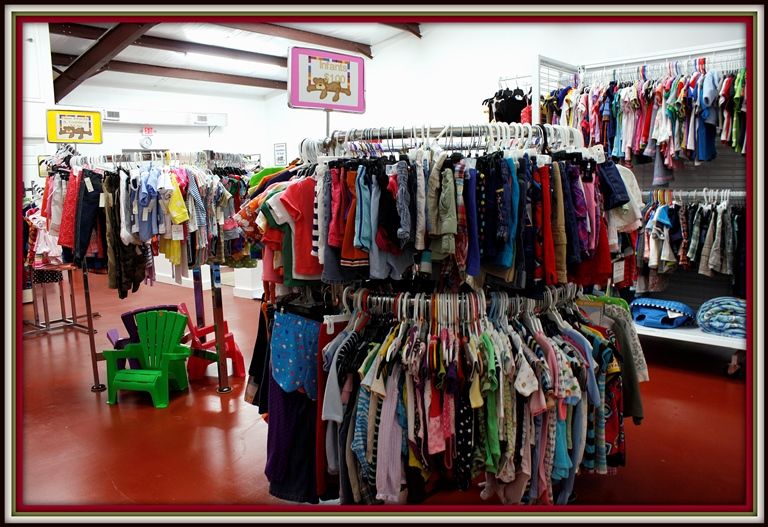 The Nazareth House Resale Shop in Seguin, Texas features inexpensive clothes for children.