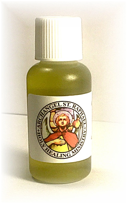 Blessed Oil is a symbol of God’s power and grace at work through the faith of the believer and the intercession of God’s healing Archangel, Saint Raphael.