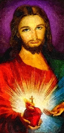 The image of Jesus Christ offering His heart to the world is an expression of sacrificial love.