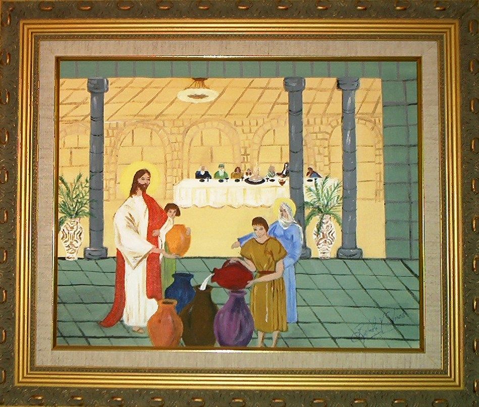 Holy Family Station 9: Jesus performs his first public miracle at the Wedding Feast of Cana.