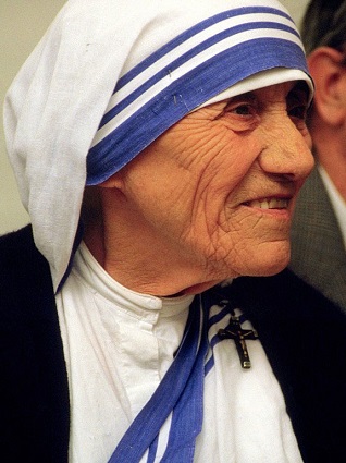 Mother Teresa, founder of the Missionaries of Charity, is a canonized saint in the Roman Catholic Church.