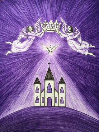 This illustration of the Holy Roman Catholic Church is by artist Jason Koltuniak for the children's book from Divine Providence Press, 