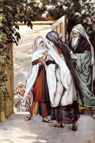 The Visitation of the Blessed Virgin Mary to Saint Elizabeth by French painter, James Tissot.